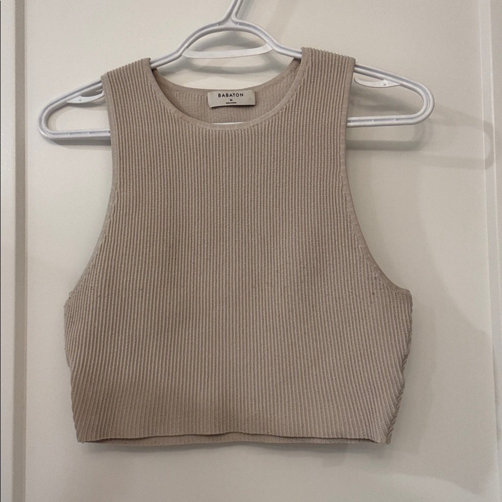 Babaton Ribbed Beige Top
